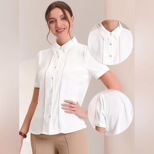 Allegra K Womens Button Down Blouse Size Small